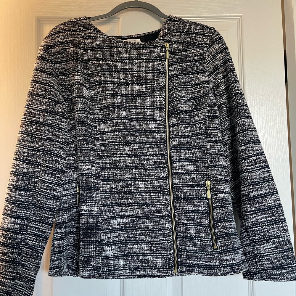 Stylish Navy Blue and Brown Women's Jacket